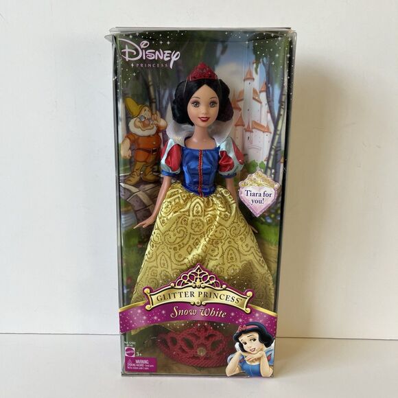 2005 Disney Princess Glitter Princess Snow White Doll W/ Tiara New In Box - Picture 4 of 10